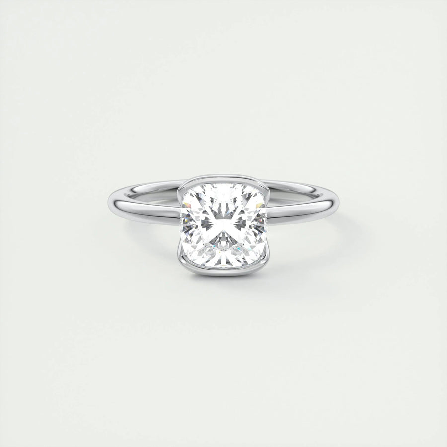2ct Cushion Cut F- VS1 Lab Grown Diamond Solitaire Engagement Ring