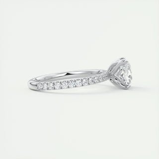 2ct Cushion F- VS1 Diamond Pave Engagement Ring