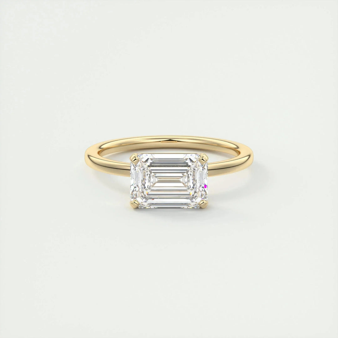 1.91 CT Emerald Cut Solitaire Moissanite Engagement Ring