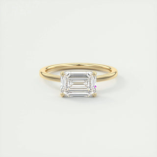 1.91 CT Emerald Cut Solitaire Moissanite Engagement Ring