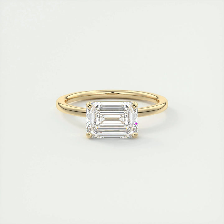 1.91 CT Emerald Cut Solitaire Moissanite Engagement Ring