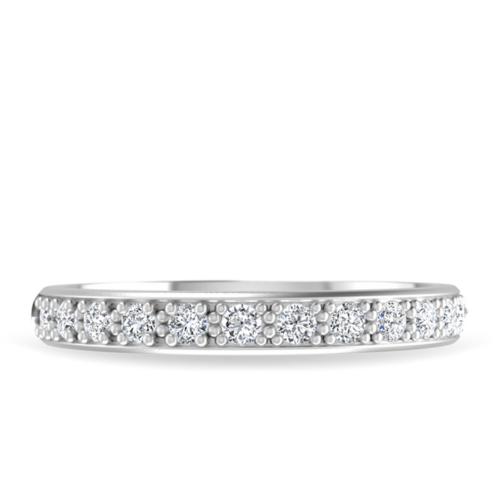 2.0mm Round Brilliant Cut Half Eternity Wedding Band