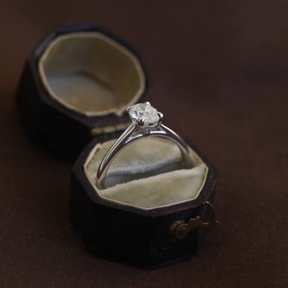 0.75CT Round Cut Solitaire Diamond Moissanite Engagement Ring
