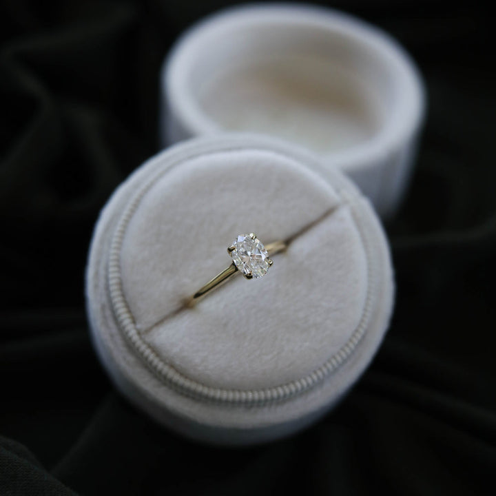 0.75CT Round Cut Solitaire Diamond Moissanite Engagement Ring