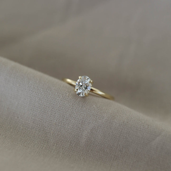 0.75CT Round Cut Solitaire Diamond Moissanite Engagement Ring