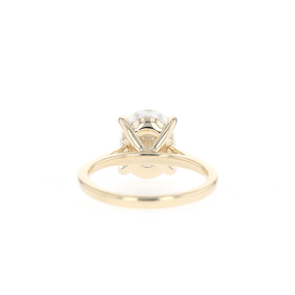 0.75CT Round Cut Solitaire Diamond Moissanite Engagement Ring
