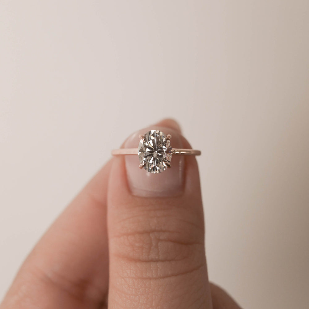 0.75CT Round Cut Solitaire Diamond Moissanite Engagement Ring
