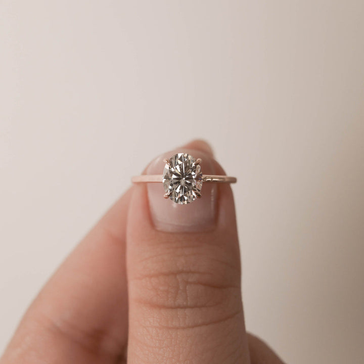 0.75CT Round Cut Solitaire Diamond Moissanite Engagement Ring