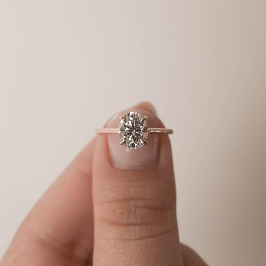 0.75CT Round Cut Solitaire Diamond Moissanite Engagement Ring