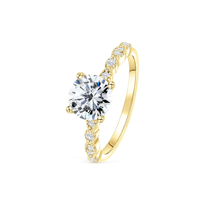 1.80CT Round Cut Solitaire Moissanite Diamond Engagement Ring