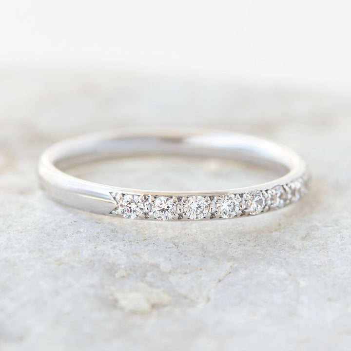 2.0mm Round Brilliant Cut Half Eternity Wedding Band