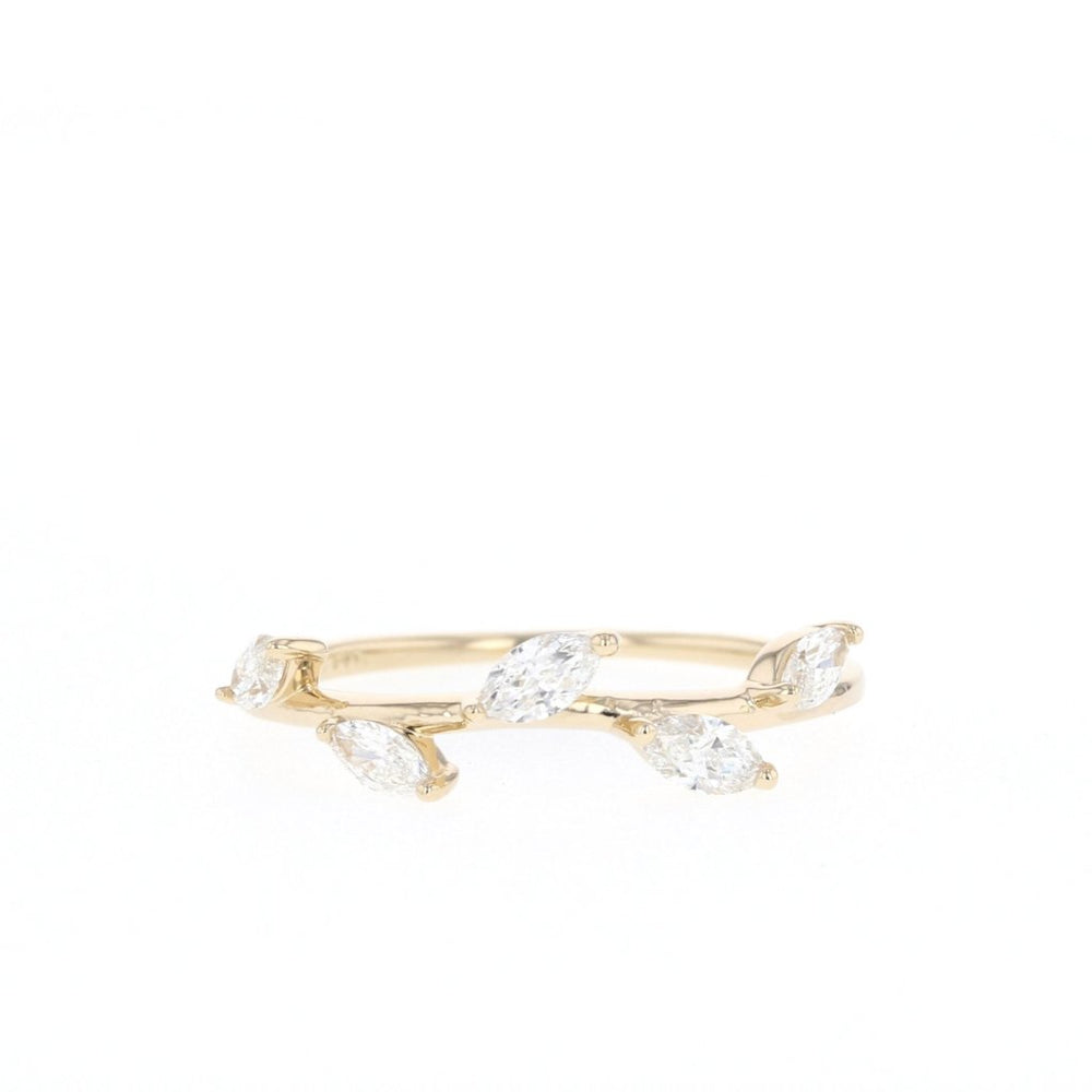 0.33ct Marquise Cut 5 Stone Twig Moissanite Diamond Wedding Band