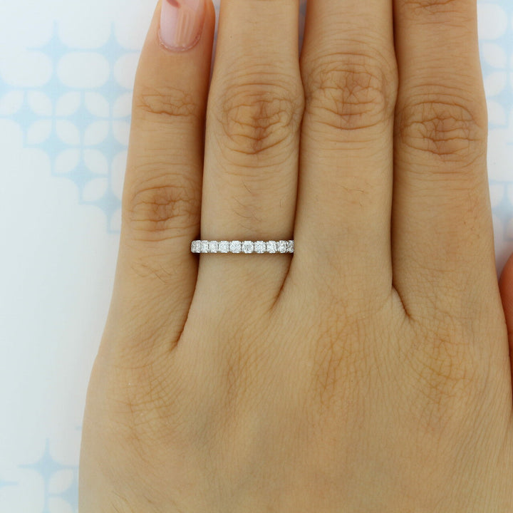 2.0mm Round Brilliant Cut 3/4 Eternity Wedding Band