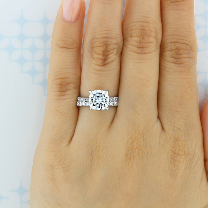 2.0mm Round Brilliant Cut 3/4 Eternity Wedding Band