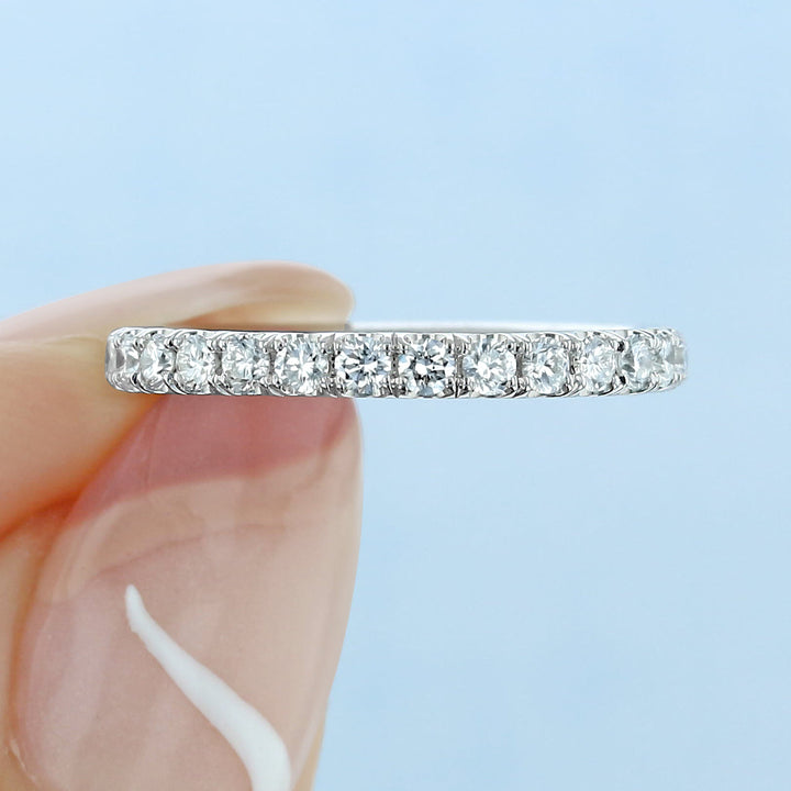2.0mm Round Brilliant Cut 3/4 Eternity Wedding Band