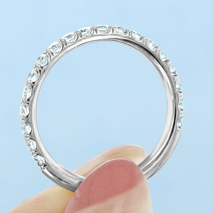 2.0mm Round Brilliant Cut 3/4 Eternity Wedding Band