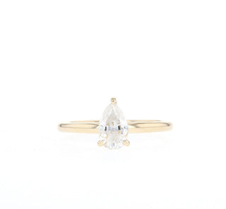 0.80CT Pear Moissanite Diamond Solitaire Engagement Ring