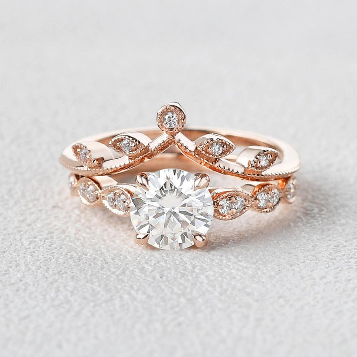1.92tcw Round Brilliant Cut Solitaire Moissanite Engagement Ring with Curved Band