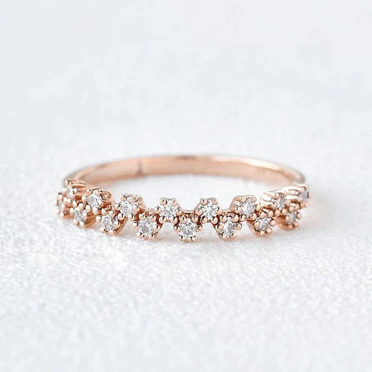 1.5mm Round Brilliant Cut Unique Anniversary Wedding Band