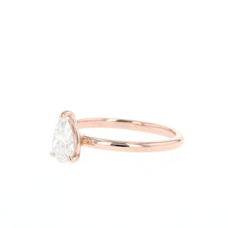 0.80CT Pear Moissanite Diamond Solitaire Engagement Ring
