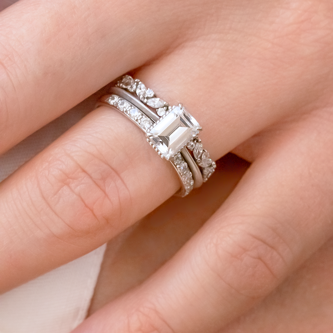 2.0mm Round Brilliant Cut Half Eternity Wedding Band