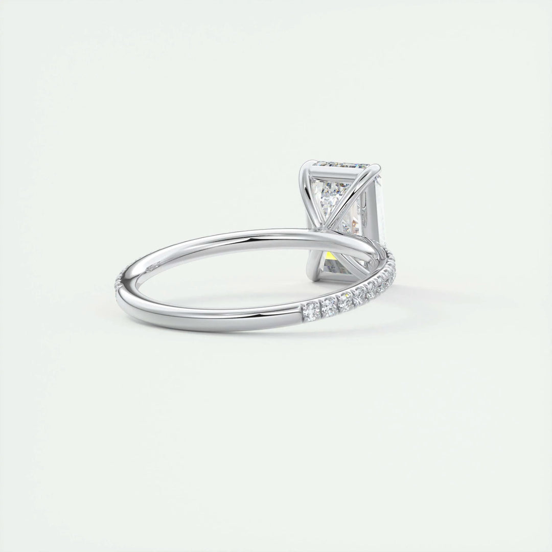 2ct Emerald F - VS1 Lab Grown Diamond Pave Engagement Ring - Doozy Diamonds