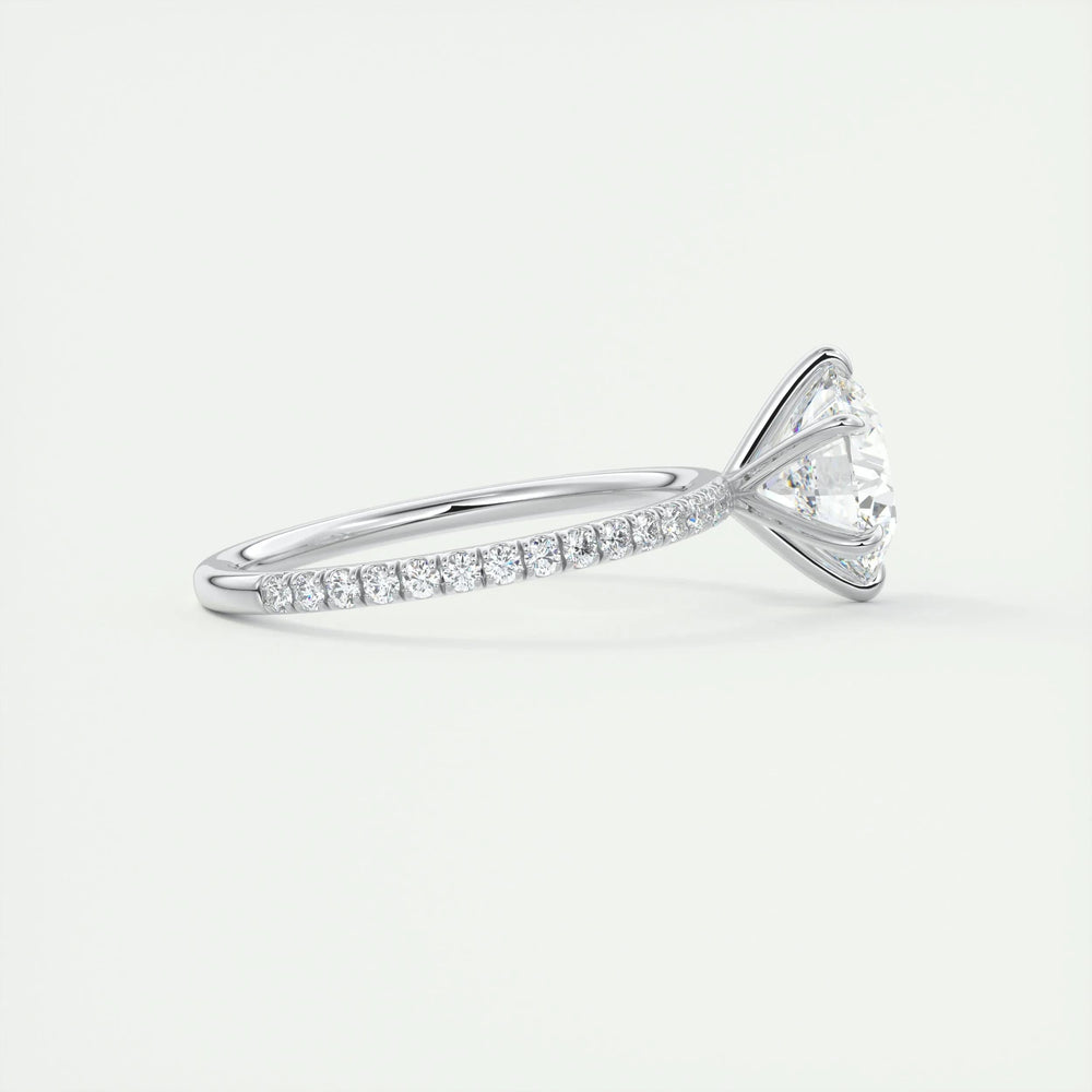 2ct Round F - VS1 Diamond Pave Lag Grown Engagement Ring - Doozy Diamonds