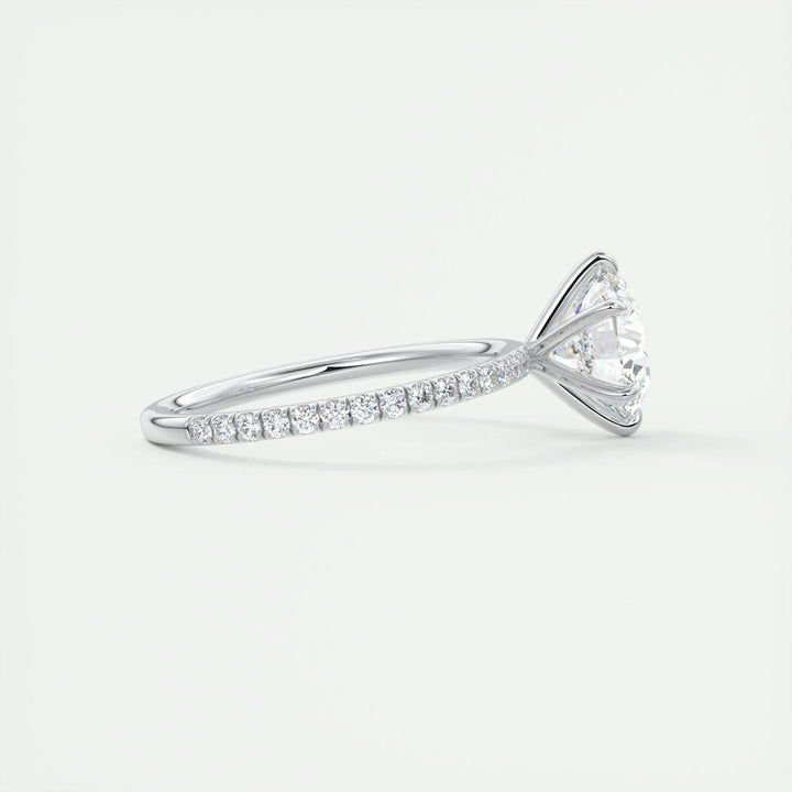 2ct Round F - VS1 Diamond Pave Lag Grown Engagement Ring - Doozy Diamonds