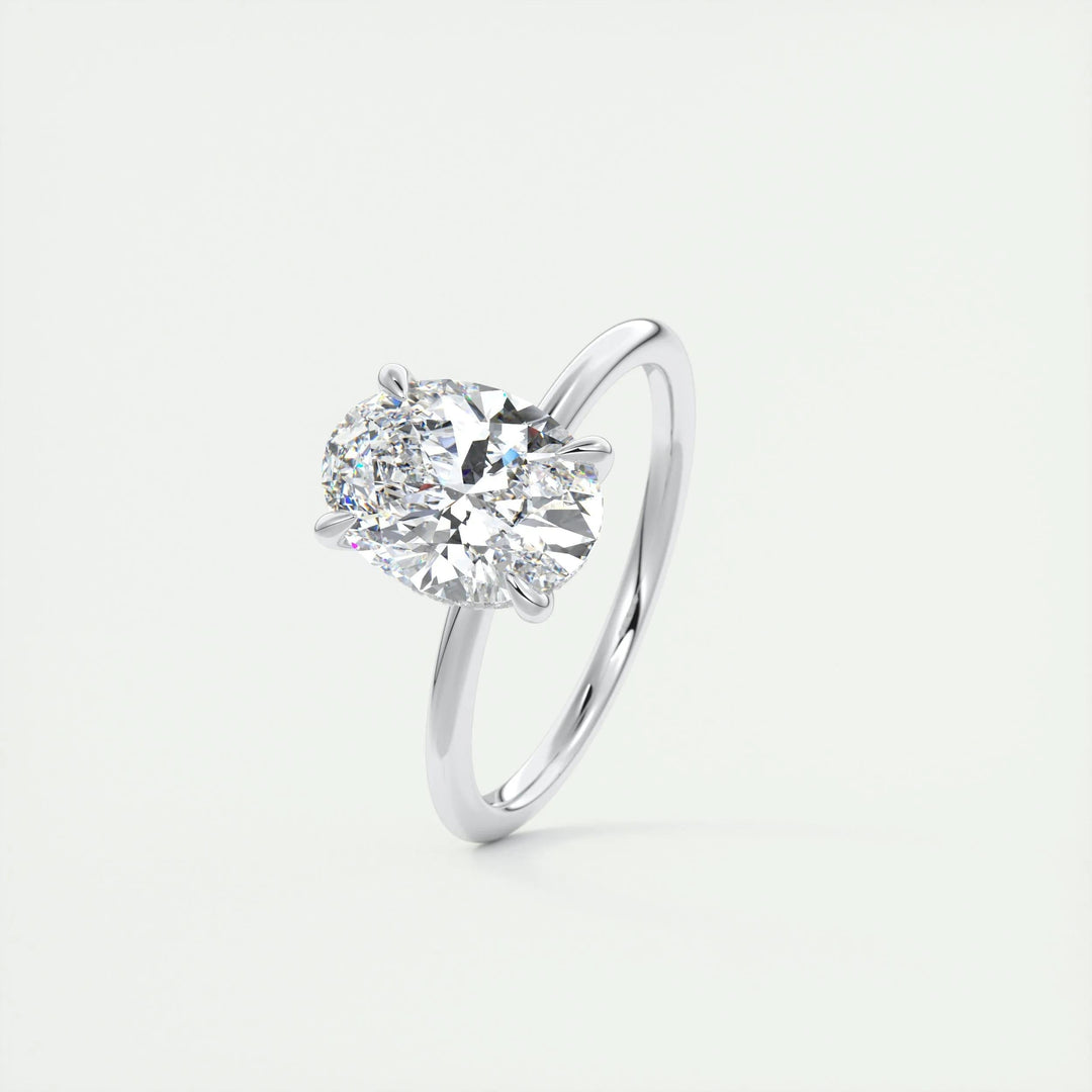 2ct Oval F - VS1 Lab Grown Diamond Hidden Halo Engagement Ring - Doozy Diamonds
