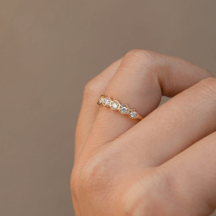 0.4ct Round Brilliant Cut Half Eternity Moissanite Diamond Wedding Band