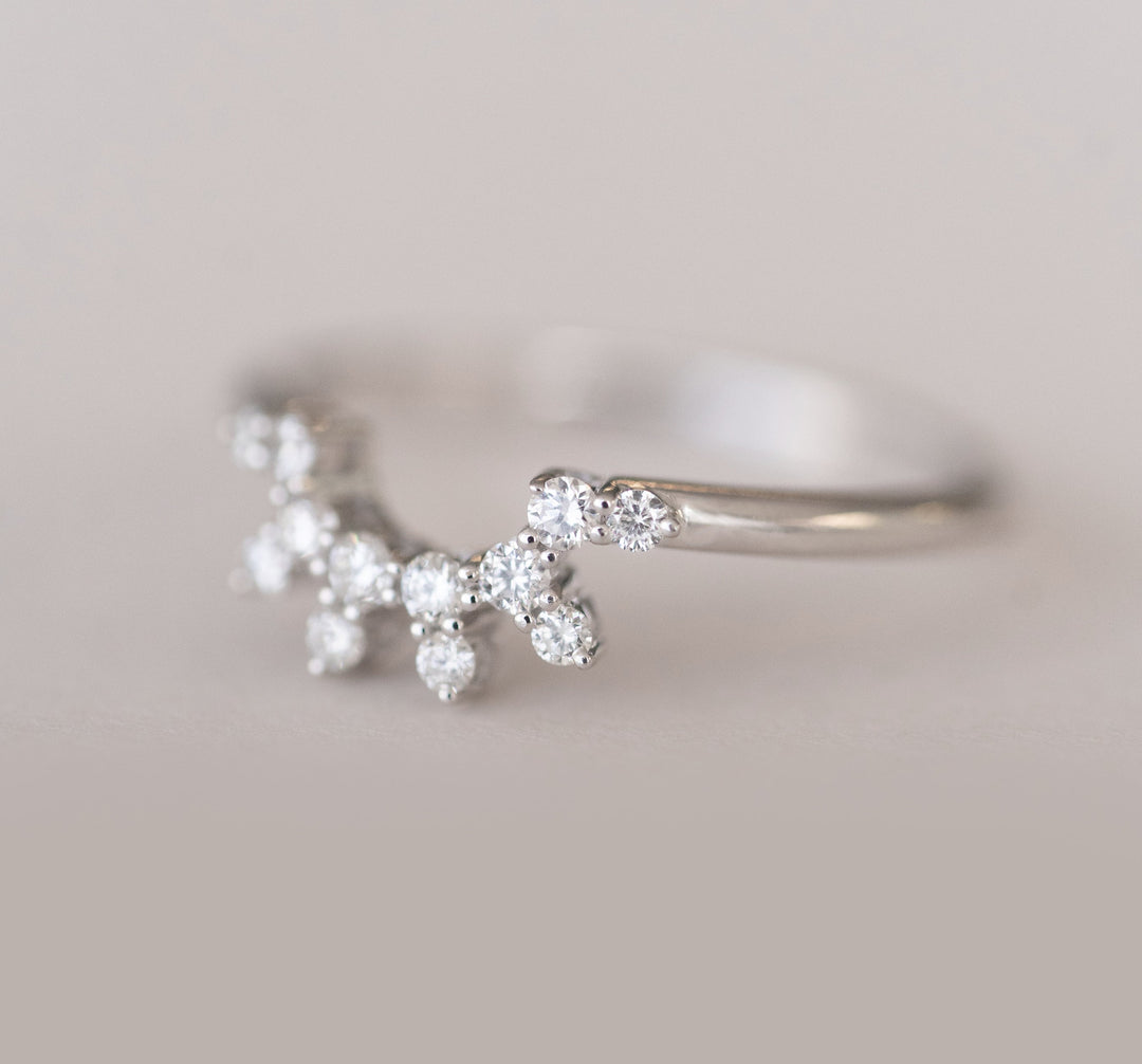 0.23ct Round Cut Unique Moissanite Diamond Wedding Band