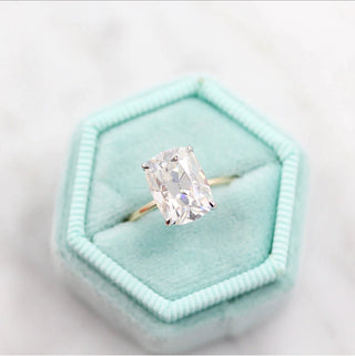 3.63CT Elongated Cushion Solitaire Moissanite Engagement Ring