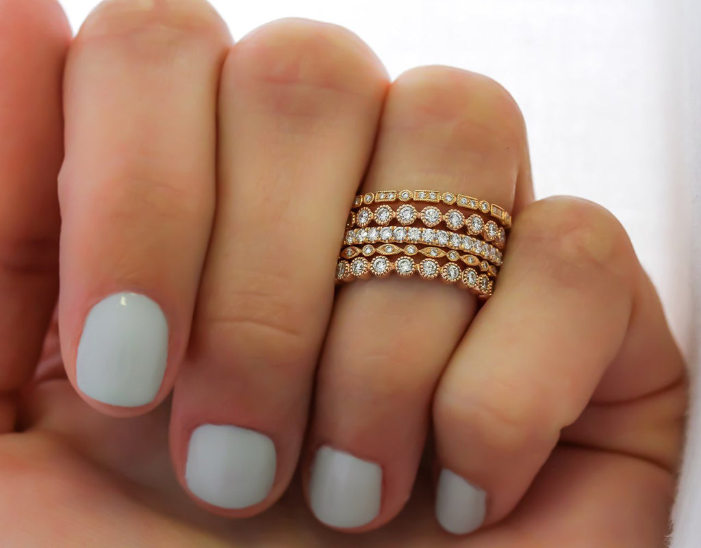 0.43ct Round Cut Full Eternity Moissanite Diamond Wedding Band