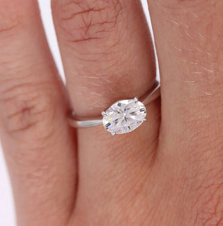 2.0CT Oval Cut Solitaire Moissanite Diamond Engagement Ring