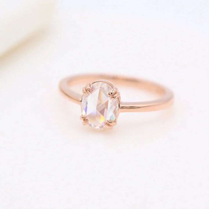 1.33CT Oval Cut Solitaire Moissanite Diamond Engagement Ring