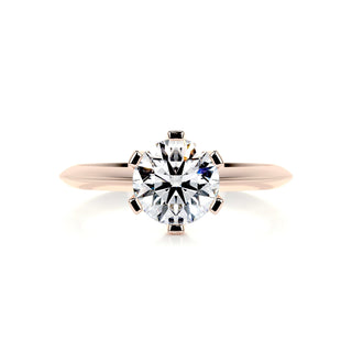 1.25ct Round Cut Solitaire Moissanite Diamond Engagement Ring