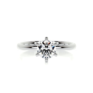 0.75ct Round Cut Solitaire Moissanite Diamond Engagement Ring