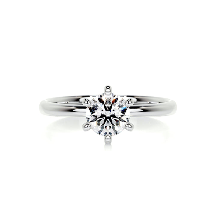 0.75ct Round Cut Solitaire Moissanite Diamond Engagement Ring