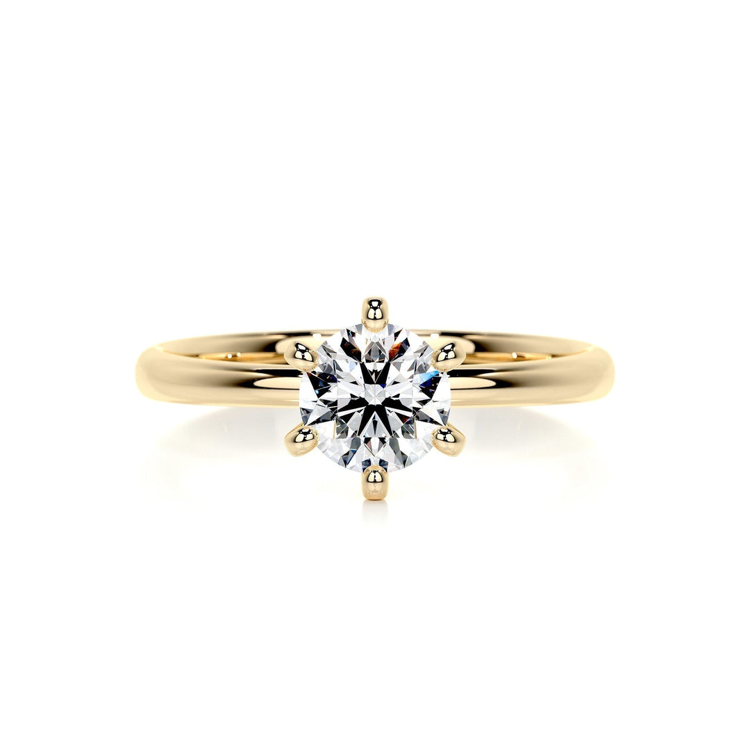 0.75ct Round Cut Solitaire Moissanite Diamond Engagement Ring