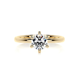 0.75ct Round Cut Solitaire Moissanite Diamond Engagement Ring