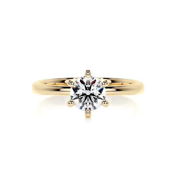 0.75ct Round Cut Solitaire Moissanite Diamond Engagement Ring