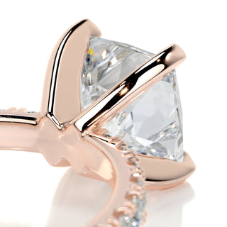 1.50ct Princess Cut Pave Moissanite Diamond Engagement Ring