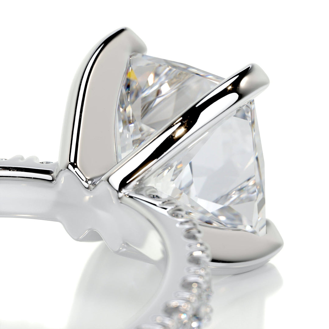 1.50ct Princess Cut Pave Moissanite Diamond Engagement Ring