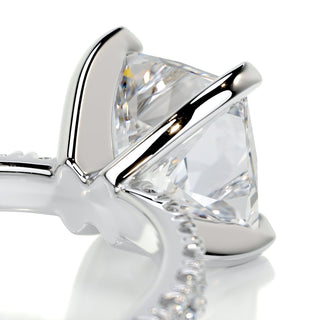 1.50ct Princess Cut Pave Moissanite Diamond Engagement Ring