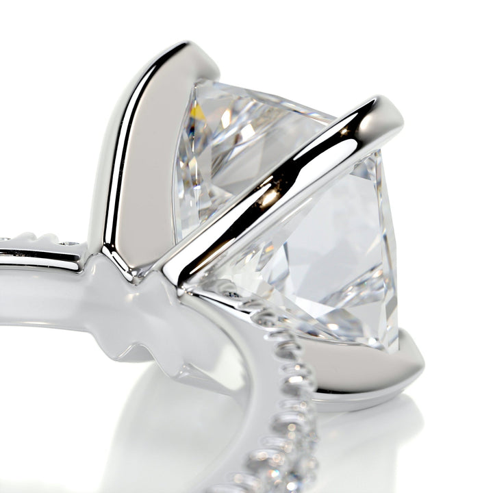 1.50ct Princess Cut Pave Moissanite Diamond Engagement Ring