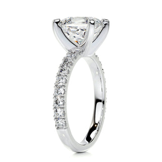 1.50ct Princess Cut Pave Moissanite Diamond Engagement Ring