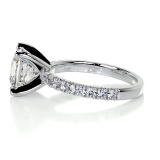 1.50ct Princess Cut Pave Moissanite Diamond Engagement Ring