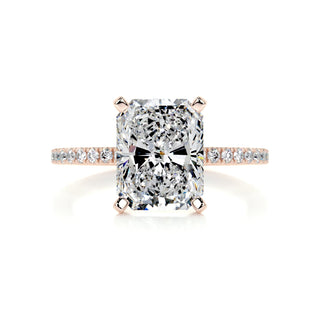 3.0ct Radiant Cut Pave Moissanite Diamond Engagement Ring