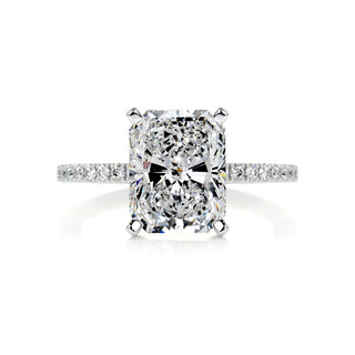 3.0ct Radiant Cut Pave Moissanite Diamond Engagement Ring