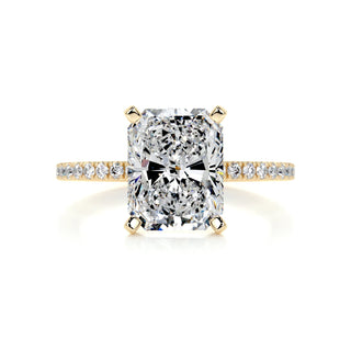 3.0ct Radiant Cut Pave Moissanite Diamond Engagement Ring